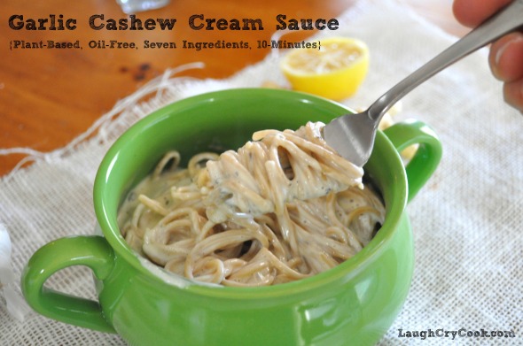 Vegan Garlic Cream Sauce - Laugh, Cry, Cook